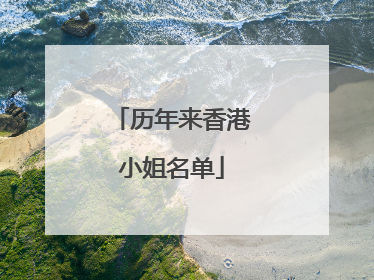 历年来香港小姐名单