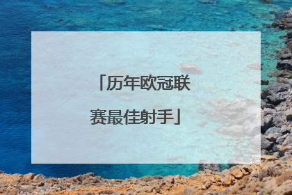 历年欧冠联赛最佳射手