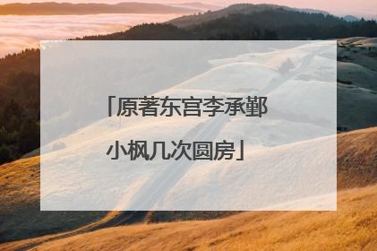 原著东宫李承鄞小枫几次圆房