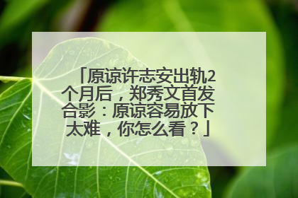 原谅许志安出轨2个月后，郑秀文首发合影：原谅容易放下太难，你怎么看？