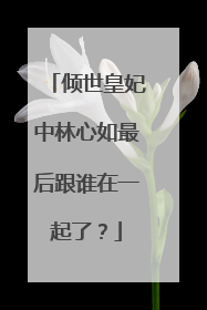 倾世皇妃中林心如最后跟谁在一起了?