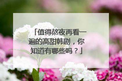 值得熬夜再看一遍的高甜韩剧，你知道有哪些吗？