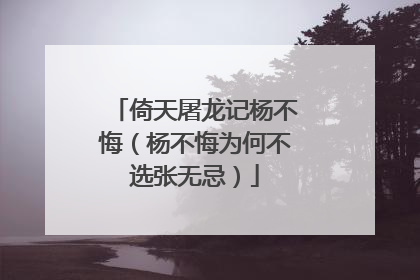 倚天屠龙记杨不悔（杨不悔为何不选张无忌）