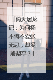 倚天屠龙记:为何杨不悔不爱张无忌,却爱殷梨亭?