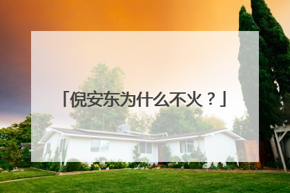 倪安东为什么不火？