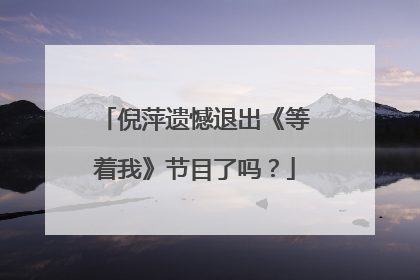倪萍遗憾退出《等着我》节目了吗？