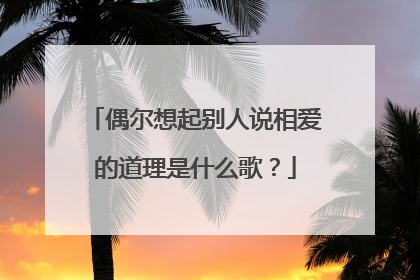 偶尔想起别人说相爱的道理是什么歌？