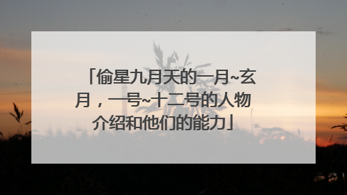 偷星九月天的一月~玄月，一号~十二号的人物介绍和他们的能力