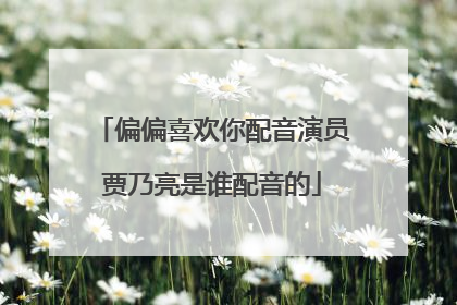 偏偏喜欢你配音演员贾乃亮是谁配音的