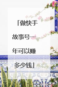 做快手故事号一年可以赚多少钱