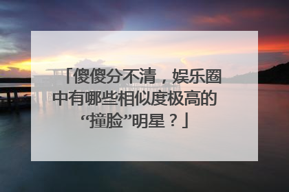 傻傻分不清，娱乐圈中有哪些相似度极高的“撞脸”明星？