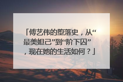 傅艺伟的堕落史,从“最美妲己”到“阶下囚”,现在她的生活如何?