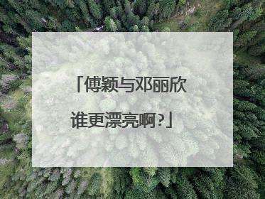 傅颖与邓丽欣谁更漂亮啊?