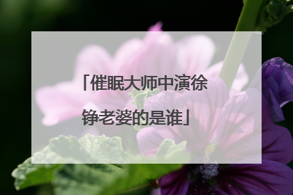 催眠大师中演徐铮老婆的是谁