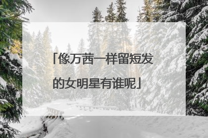 像万茜一样留短发的女明星有谁呢