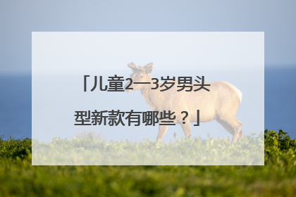 儿童2一3岁男头型新款有哪些？