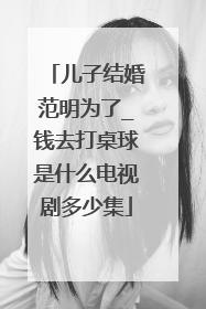 儿子结婚范明为了_钱去打桌球是什么电视剧多少集