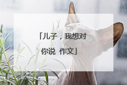 儿子，我想对你说 作文