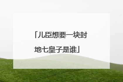 儿臣想要一块封地七皇子是谁