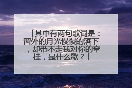 其中有两句歌词是：窗外的月光慢慢的落下，却带不走我对你的牵挂，是什么歌？