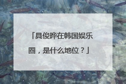 具俊晔在韩国娱乐圈，是什么地位？