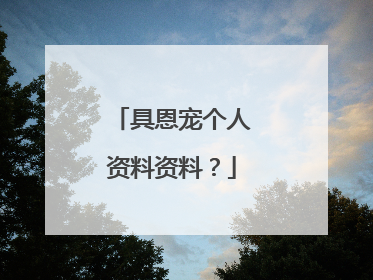 具恩宠个人资料资料？