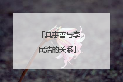 具惠善与李民浩的关系