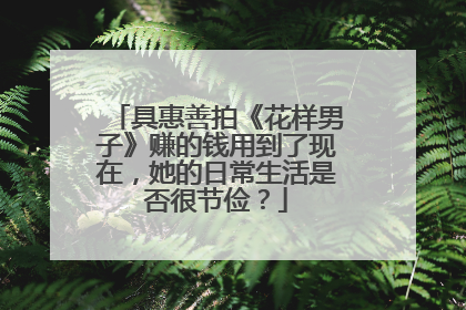 具惠善拍《花样男子》赚的钱用到了现在,她的日常生活是否很节俭?