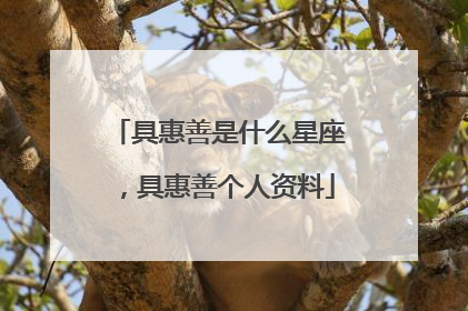 具惠善是什么星座,具惠善个人资料