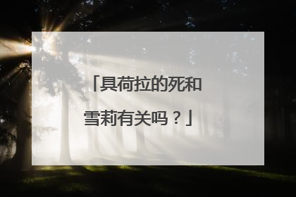 具荷拉的死和雪莉有关吗?