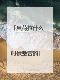 具荷拉什么时候整容的