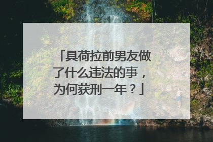 具荷拉前男友做了什么违法的事,为何获刑一年?