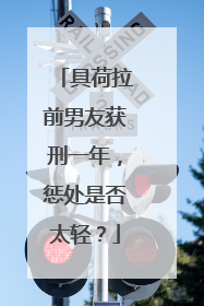 具荷拉前男友获刑一年,惩处是否太轻?