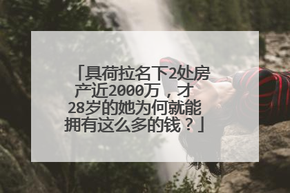 具荷拉名下2处房产近2000万，才28岁的她为何就能拥有这么多的钱？