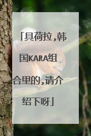 具荷拉,韩国KARA组合里的,请介绍下呀