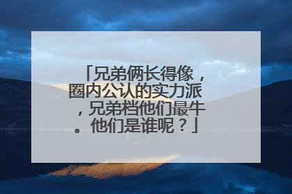 兄弟俩长得像,圈内公认的实力派,兄弟档他们最牛。他们是谁呢?