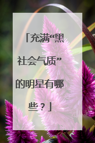 充满“黑社会气质”的明星有哪些?