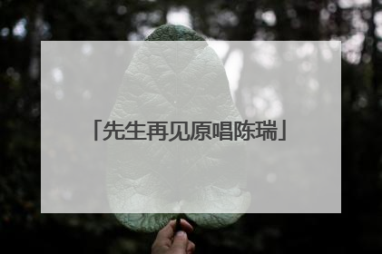 先生再见原唱陈瑞