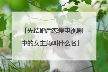 先结婚后恋爱电视剧中的女主角叫什么名