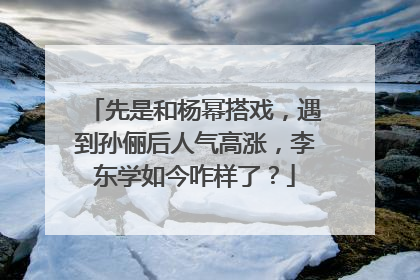 先是和杨幂搭戏，遇到孙俪后人气高涨，李东学如今咋样了？