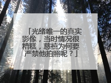 光绪唯一的真实影像，当时情况很糟糕，慈禧为何要严禁他拍照呢？