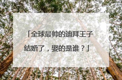 全球最帅的迪拜王子结婚了,娶的是谁?