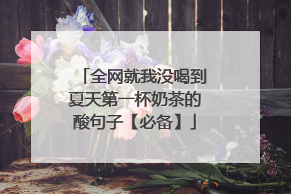 全网就我没喝到夏天第一杯奶茶的酸句子【必备】