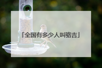 全国有多少人叫骆吉