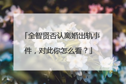 全智贤否认离婚出轨事件，对此你怎么看？