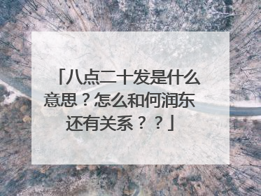 八点二十发是什么意思？怎么和何润东还有关系？？