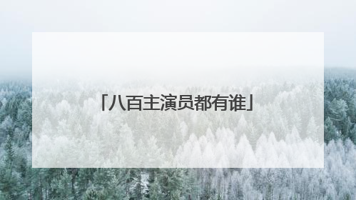 八百主演员都有谁