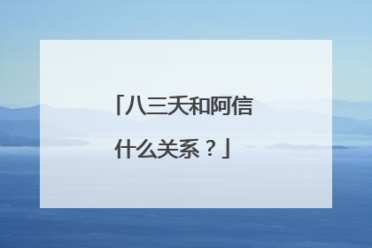 八三夭和阿信什么关系?