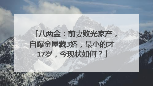 八两金:前妻败光家产,自曝金屋藏3娇,最小的才17岁,今现状如何?