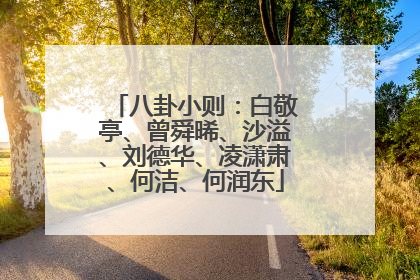 八卦小则:白敬亭、曾舜晞、沙溢、刘德华、凌潇肃、何洁、何润东